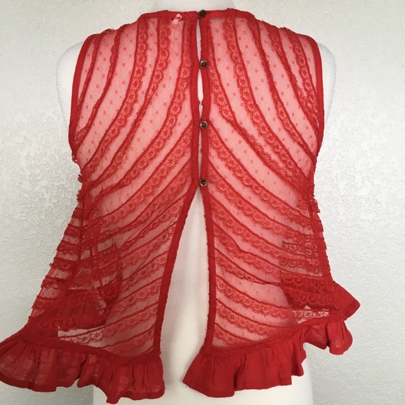 Free People She’s A Doll Sheer Lace Top - Picture 8 of 9
